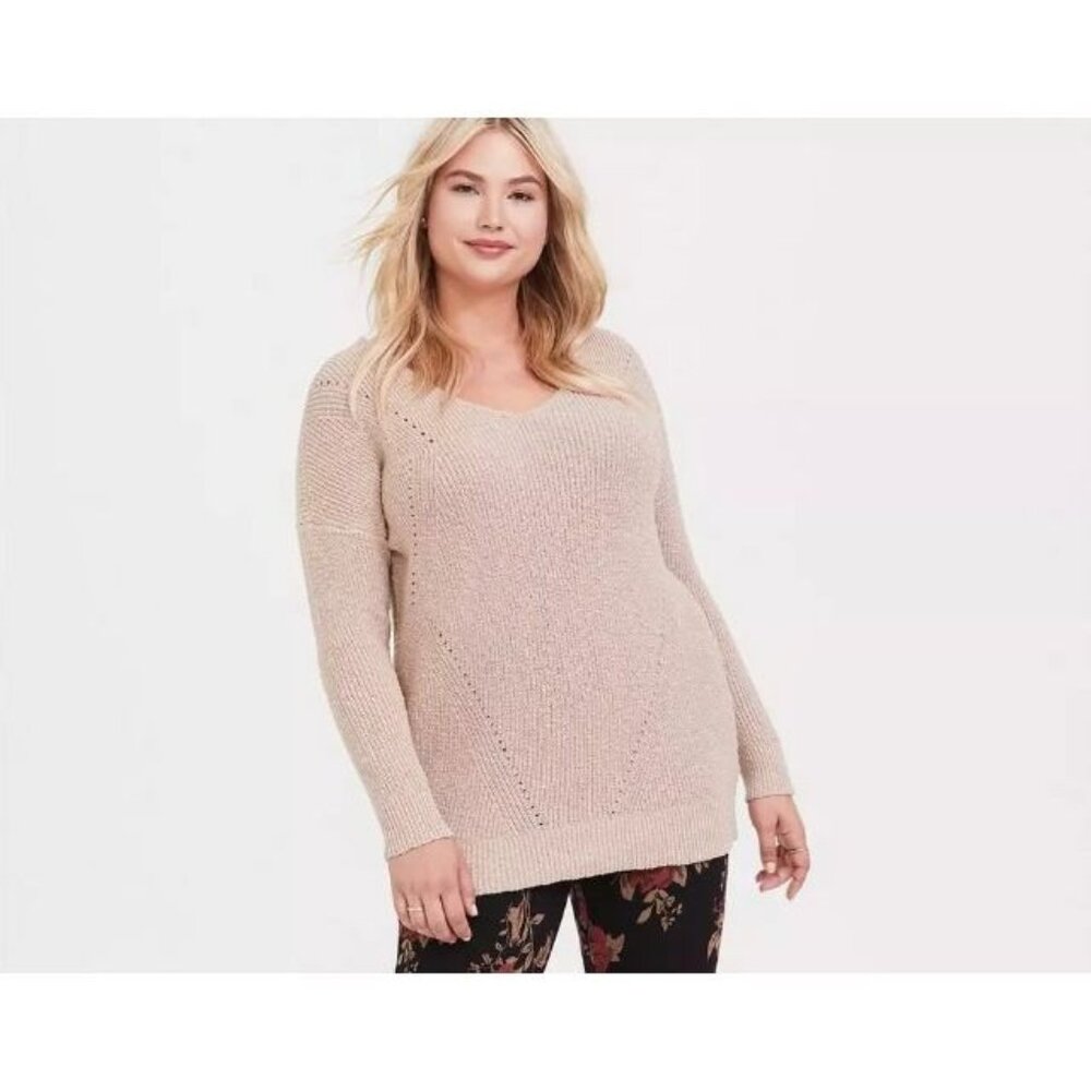 Torrid Plus Size Pullover Tunic Cross Back Sweater